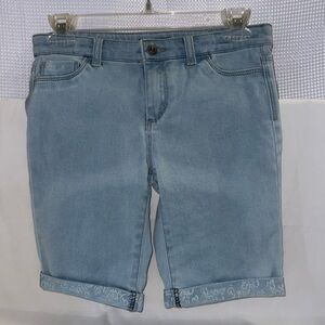 TRACTOR stretchy adjustable waist, cuffed shorts 5 Pocket Style #SAT335C Size 14
